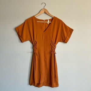 Tangerine Side Tie Blue Blush Dress - Small